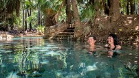 Couple sitting in water in Kathernine