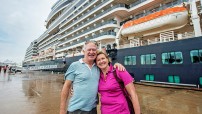 Couple at a cruise ship