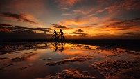 Mountaing Biking at Sunset
