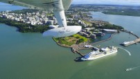 Cruise ship docked at Darwin harbour