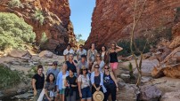 group shot of people at Simpsons Gap