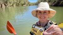 image of woman in canoe on Katherine River