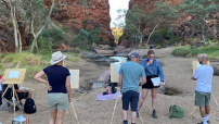 Group of people doing a activity outside