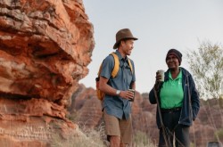 Tour guide and tourist