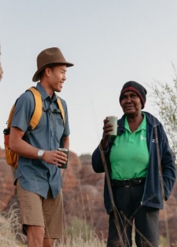 Tour guide and tourist