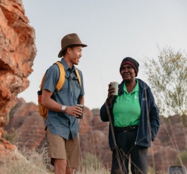 Tour guide and tourist