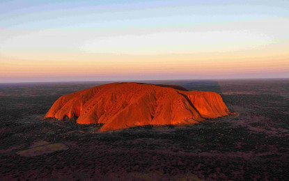 View of Uluru from the air