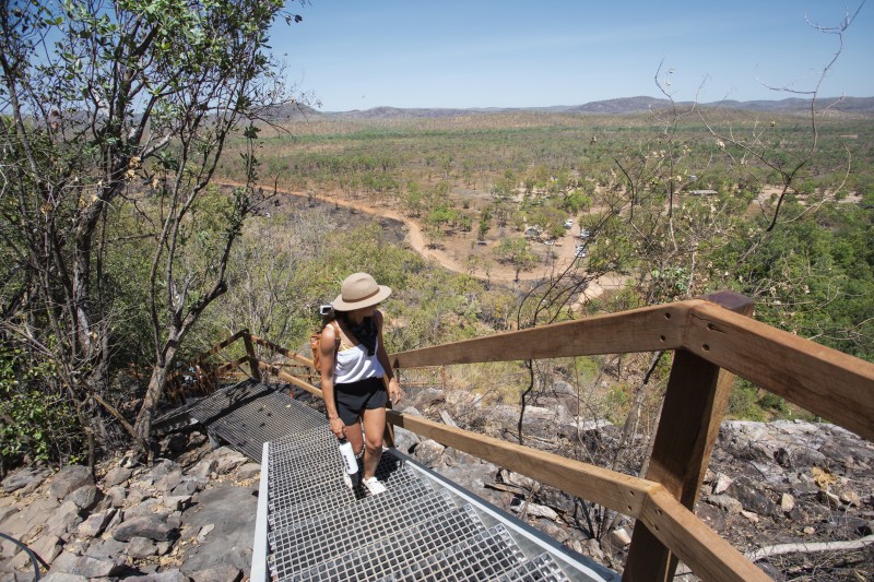 Hiking up Stairs