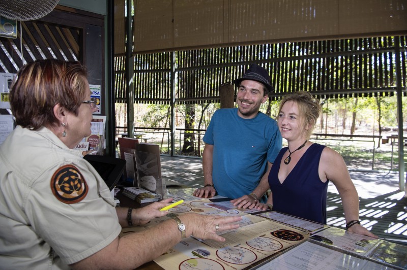 Couple at Bawali Visitor Centre in Kakadu
