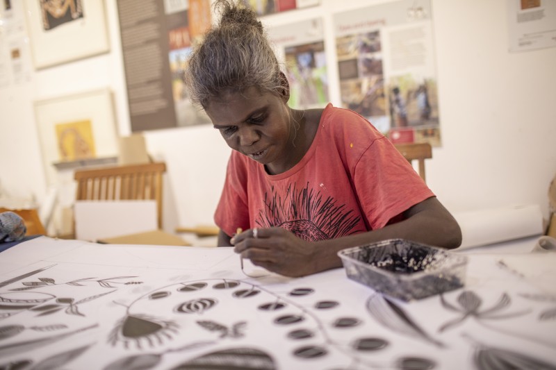 Aboriginal artwork in progress