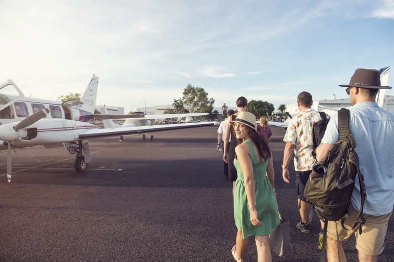 Group of people flying to Tiwi Islands