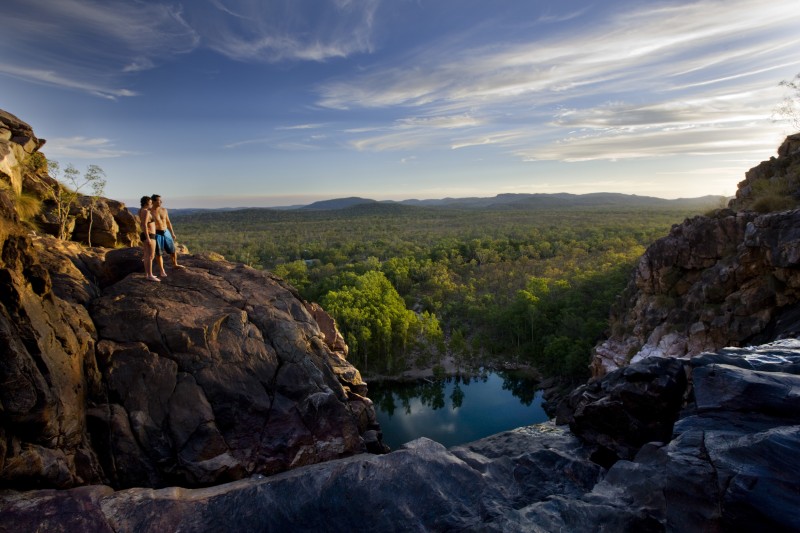 Couple at Gunlom Falls in Kakadu