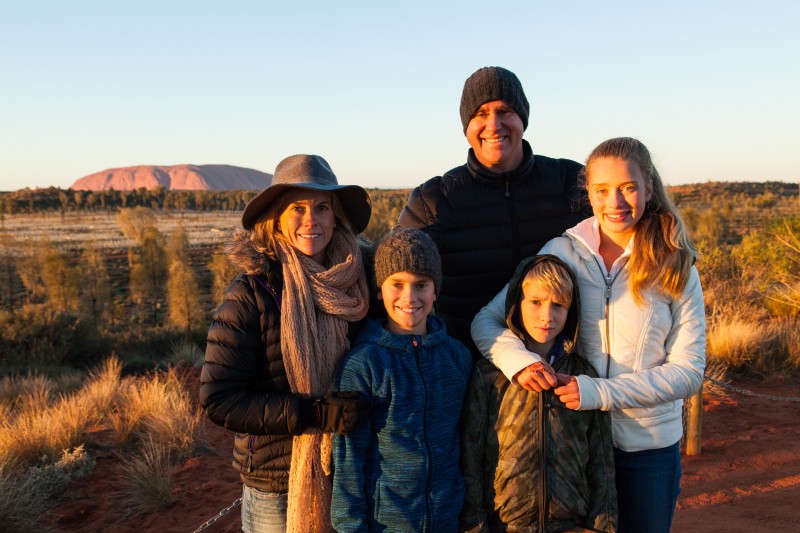 Matt Hayden and Family at Uluru
