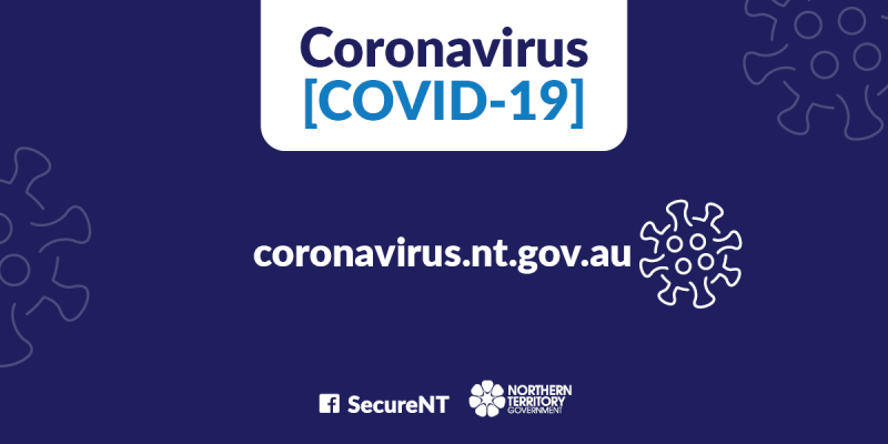dark blue background with Coronavirus.nt.gov.au text