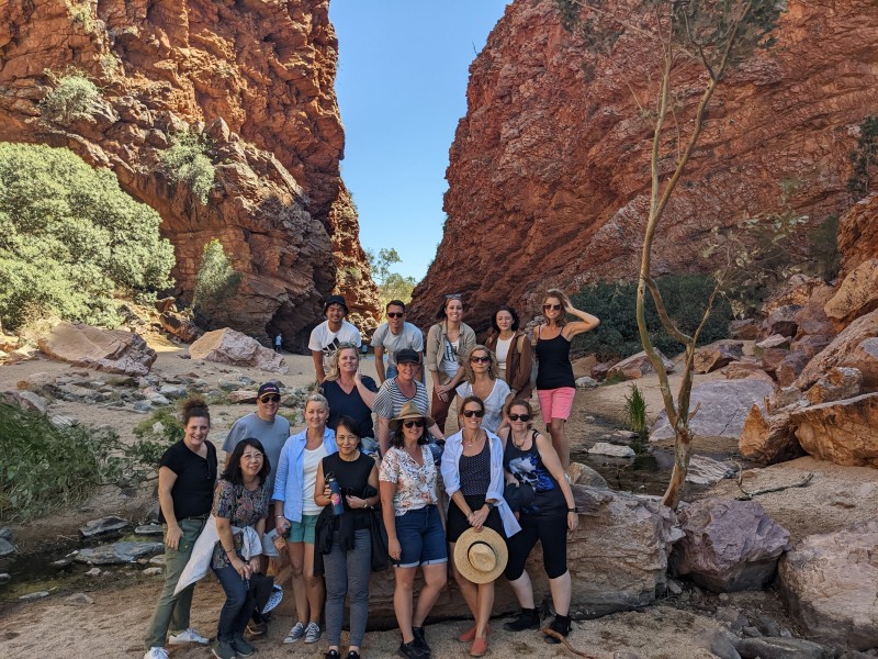 group shot of people at Simpsons Gap