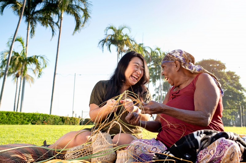 Ladies weaving