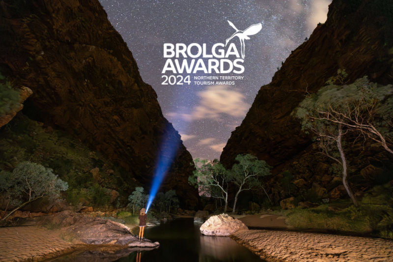 Simpsons Gap with Brolgas logo